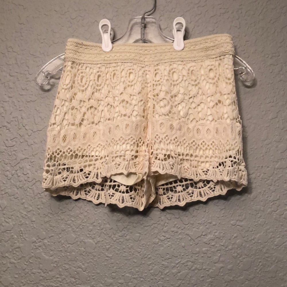 Ivory Lace Boho Shorts